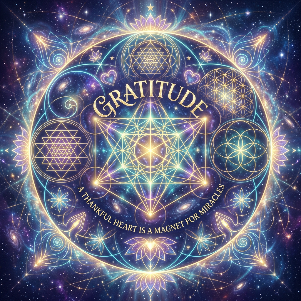 Sacred geometry with gratitude theme