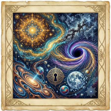 Create completely different celestial abstract scene